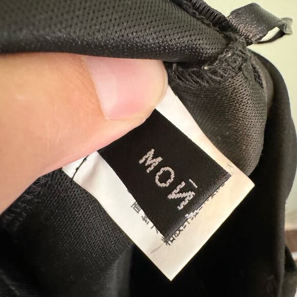 Monartw Trouser Pants Women L Black White Houndstooth Elastic Waist Straight Leg - Picture 10 of 11